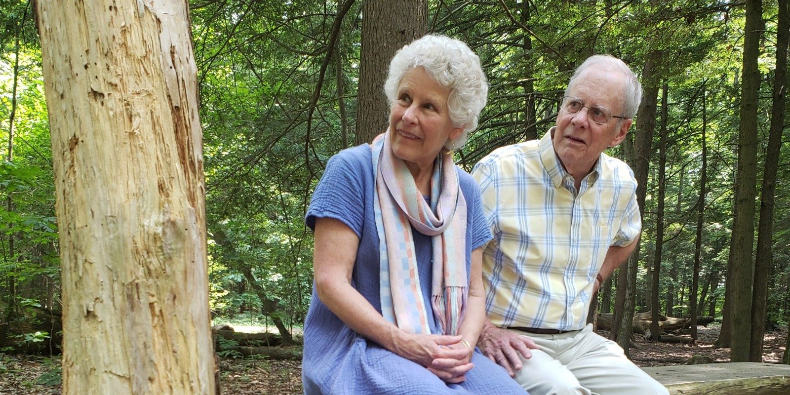Elizabeth and Larry in Baxter Woods | Stevens Square info | Condos in Portland Maine | Retiring in Maine