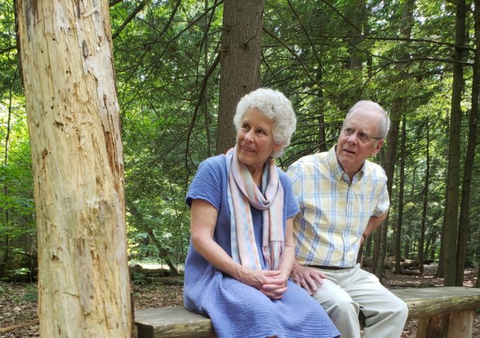 Elizabeth and Larry in Baxter Woods nearby Stevens Square condos in Portland Maine